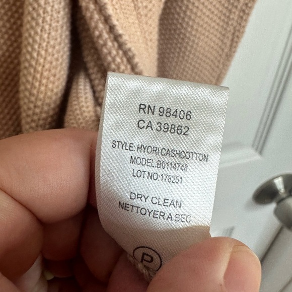 Blush Theory Hyori Cashmere Cotton Blend Waffle Knit Open Front Cardigan Size S - Picture 6 of 6